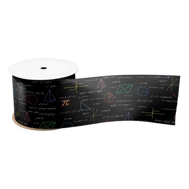Colourful Mathematics Equations Math Formulas  Satin Ribbon (Spool)