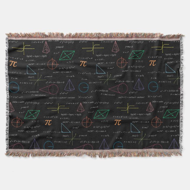 Colourful Mathematics Equations Math Formulas  Throw Blanket (Front)