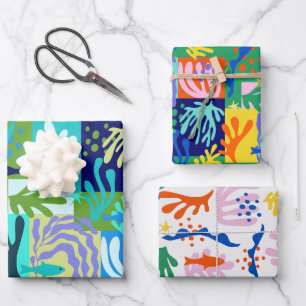Colourful Matisse Paper Cutouts Inspired Ocean Lif