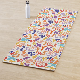 Colourful Matisse Pattern Abstract Botanical Shape Yoga Mat