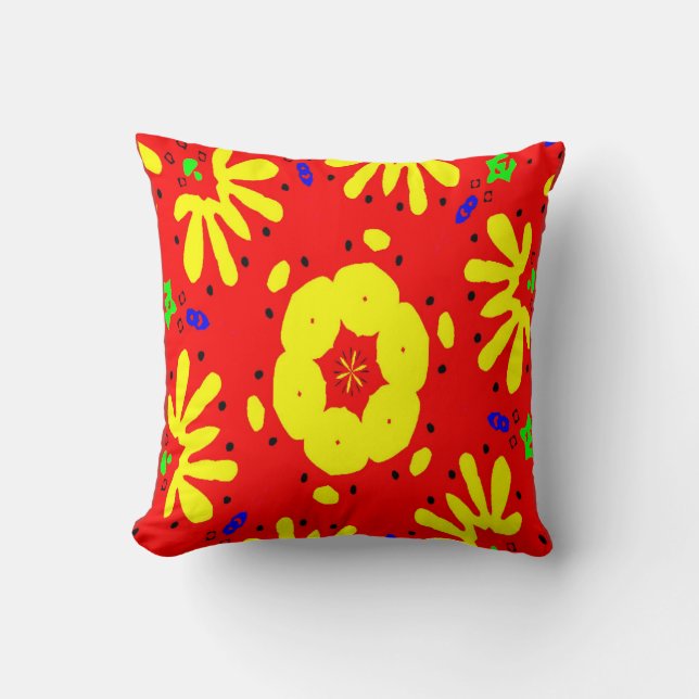 Colourful Matisse style shapes Cushion (Front)