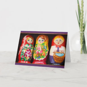Colourful Matryoshka Dolls Card