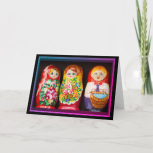 Colourful Matryoshka Dolls  Card