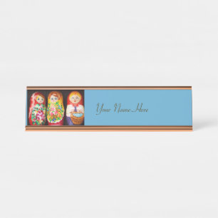 Colourful Matryoshka Dolls Desk Name Plate