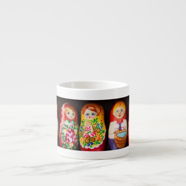 Colourful Matryoshka Dolls Espresso Cup (Front)