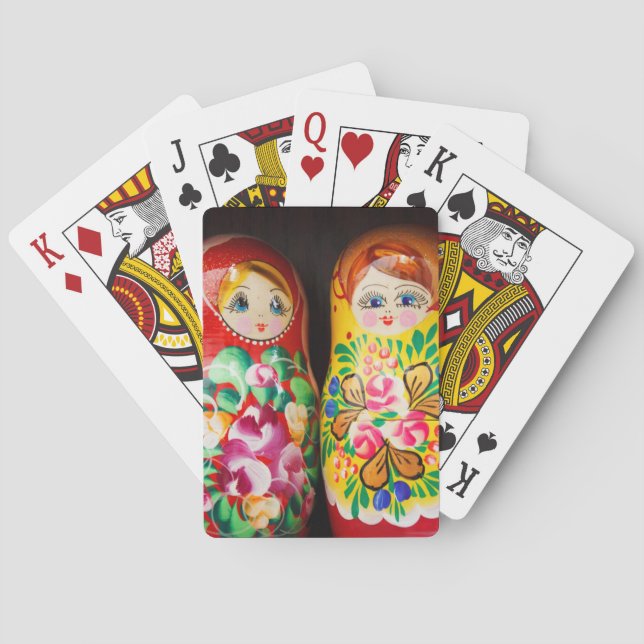 Colourful Matryoshka Dolls Playing Cards (Back)