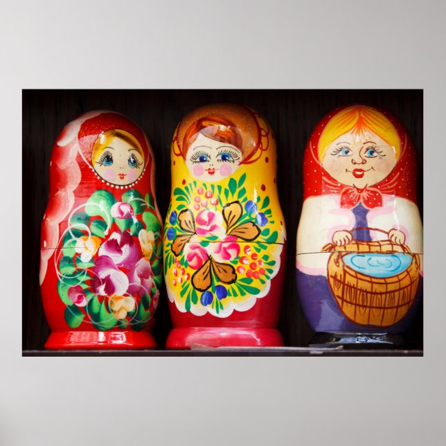 Colourful Matryoshka Dolls Poster (Front)