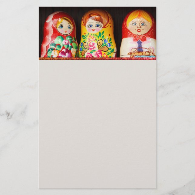 Colourful Matryoshka Dolls Stationery (Front)