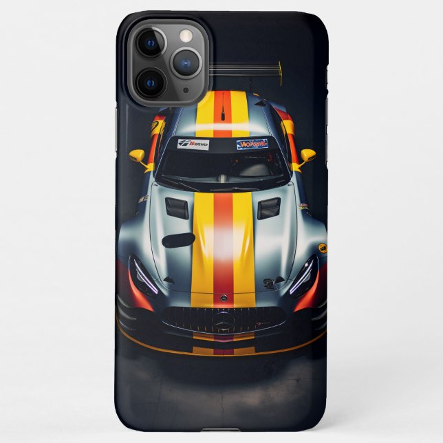 Colourful matte race car iPhone case (Back)
