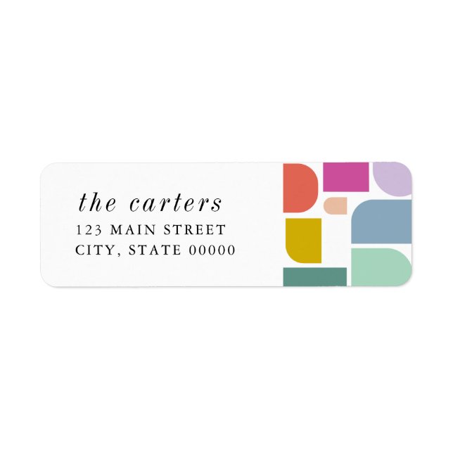 Colourful Maximalist Return Address Return Address Label (Front)