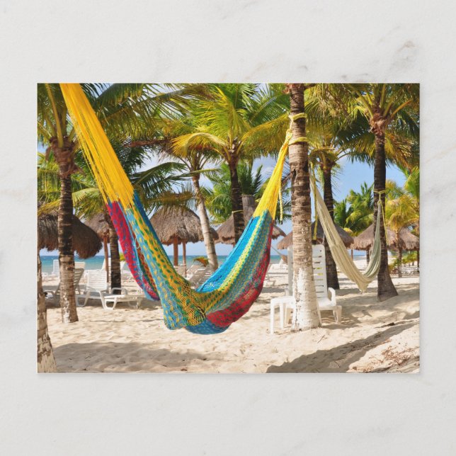 Colourful Mayan Hammock Cozumel Mexico Postcard (Front)