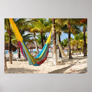 Colourful Mayan Hammock Cozumel Mexico Poster