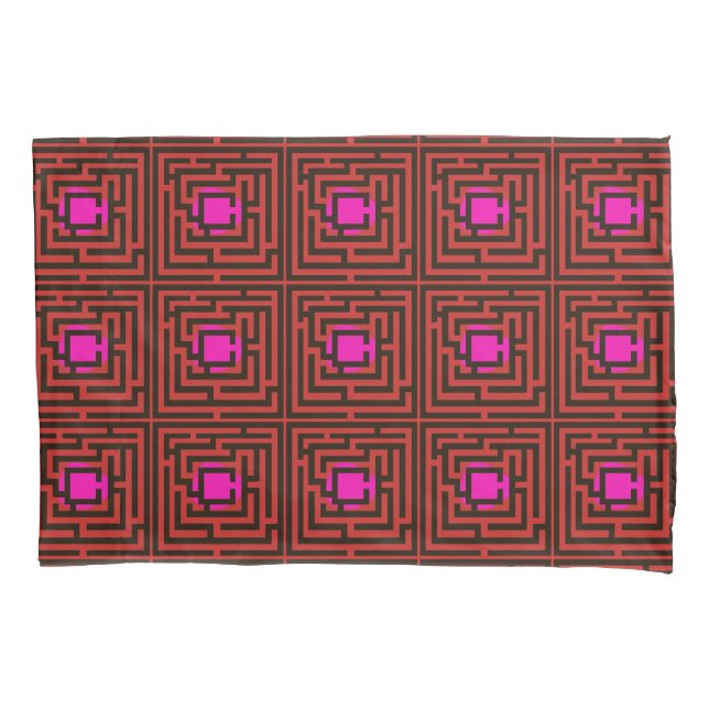 Colourful Maze Horizontal and Diagonal Custom Pillowcase (Front)