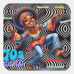 Colourful-Me Hippie Chic 70s Child Sticker