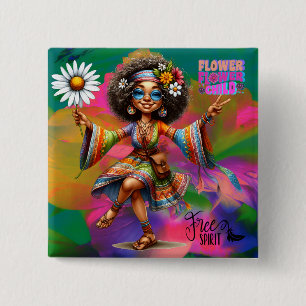 Colourful-Me Hippie Chic Flower Button