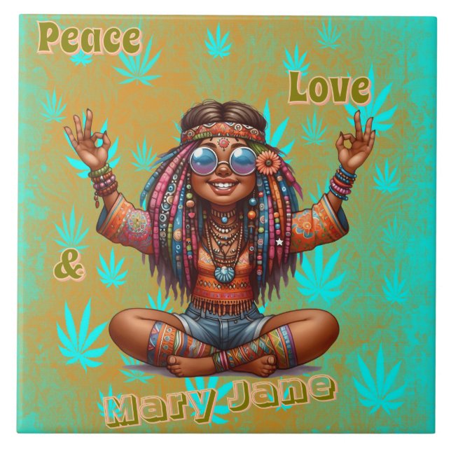 Colourful-Me Hippie Chic Mayr Jane Ceramic Tile (Front)