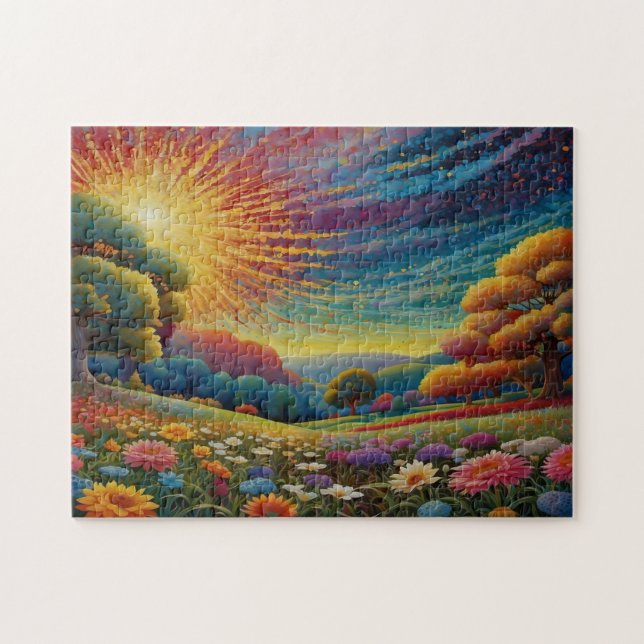 Colourful Meadow Art Jigsaw Puzzle (Horizontal)