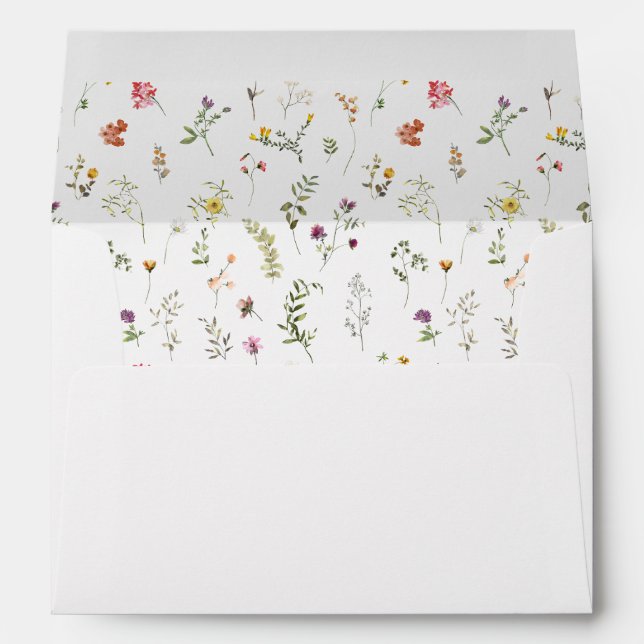 Colourful meadow wildflower rustic wedding Envelop Envelope (Back (Bottom))