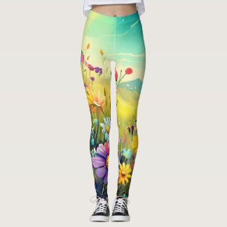 Colourful meadow Yoga Leggins Leggings