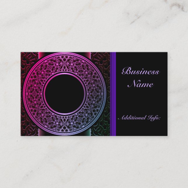 Colourful Medallion Business Card (Front)