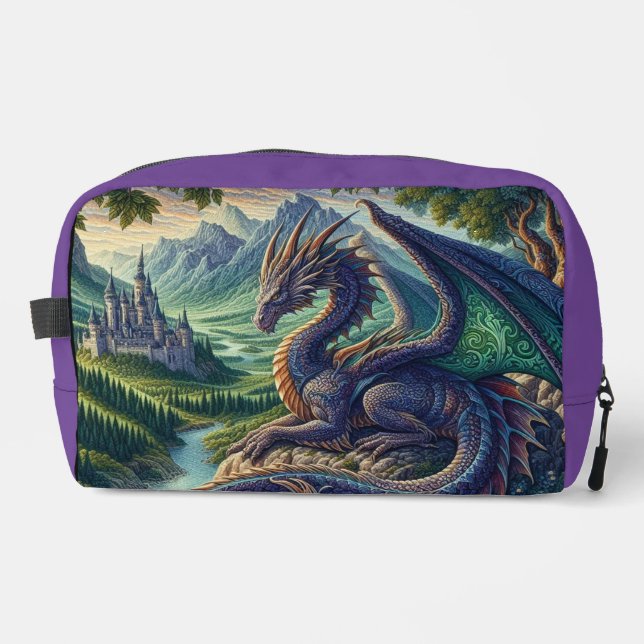 Colourful, Mediaeval Dragon castle Dopp Kit (Front)