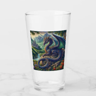 Colourful, Mediaeval Dragon castle Glass
