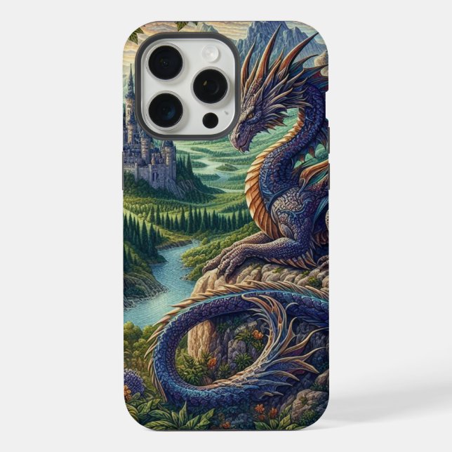 Colourful, Mediaeval Dragon castle iPhone Case (Back)