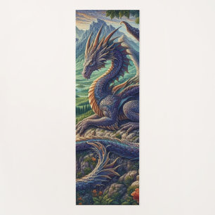 Colourful, Mediaeval Dragon castle Yoga Mat