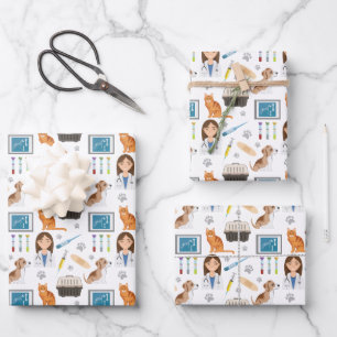 Colourful Medical Veterinary Animal Doctor Vet Pat Wrapping Paper Sheet