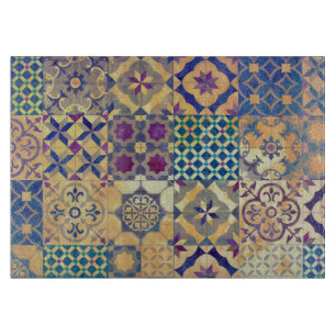 Colourful Mediterranean & Aegean traditional tiles Cutting Board