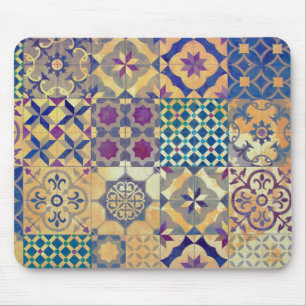 Colourful Mediterranean & Aegean traditional tiles Mouse Pad