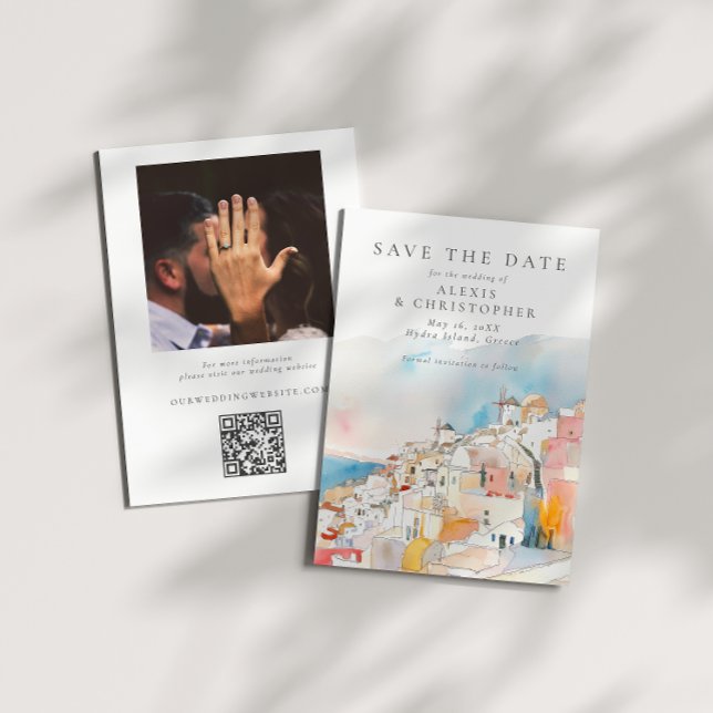 Colourful Mediterranean Landscape Photo Wedding Save The Date (Creator Uploaded)