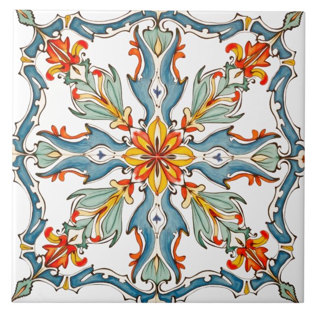 Colourful,Mediterranean,mosaic, Ceramic Tile (Front)