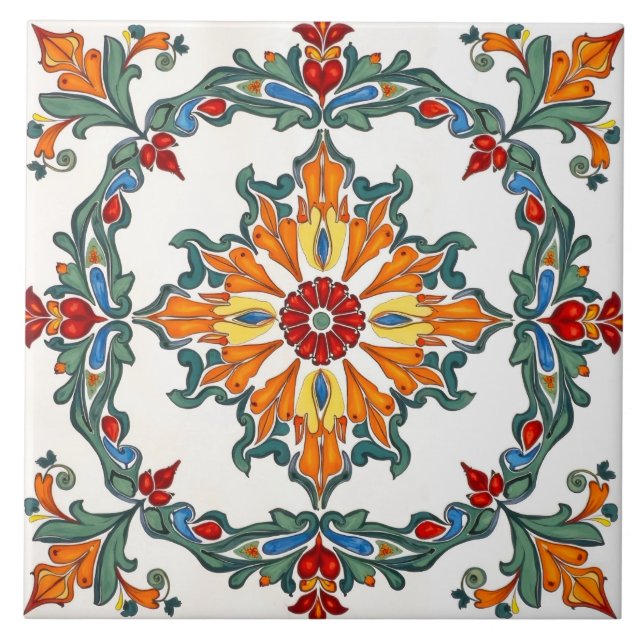 Colourful,Mediterranean,mosaic, Ceramic Tile (Front)