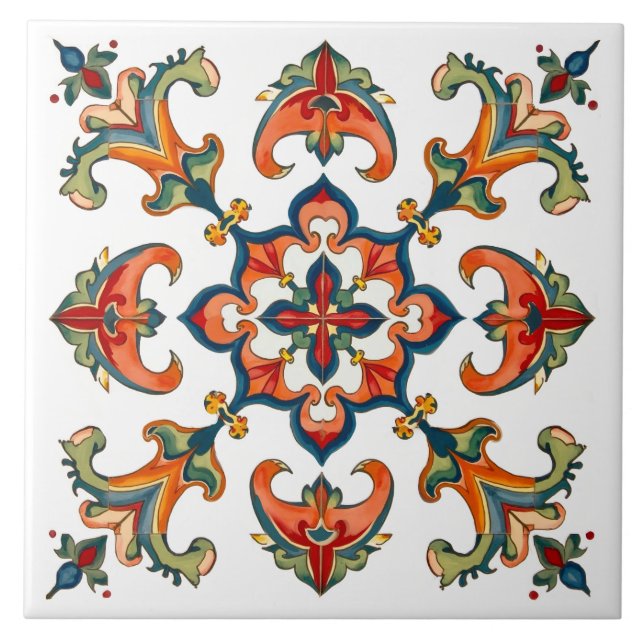 Colourful,Mediterranean,mosaic, Ceramic Tile (Front)