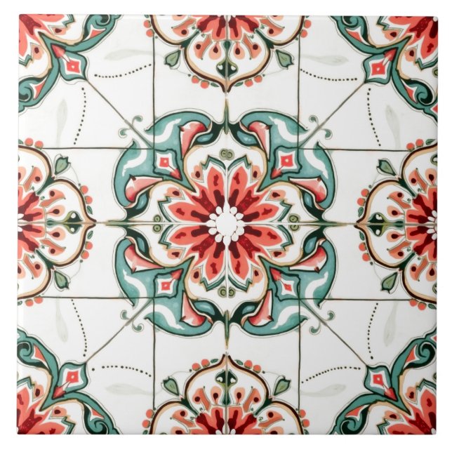 Colourful,Mediterranean ,mosaic, Ceramic Tile (Front)