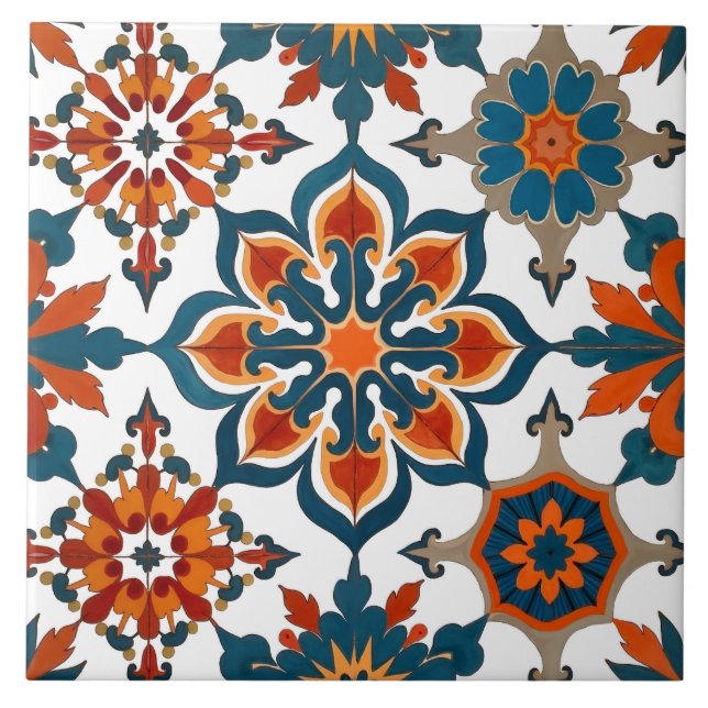 Colourful,Mediterranean,Scandinavian,mosaic, Ceramic Tile (Front)