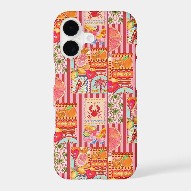 Colourful Mediterranean Summer Collage Pattern | C (Back)