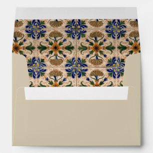 Colourful Mediterranean Vintage Floral Pattern Envelope