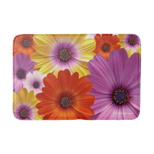 Colourful Medley of African Daisies Flowers Bath Mat