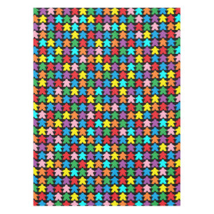Colourful Meeples for Tabletop boardgamers Tablecloth