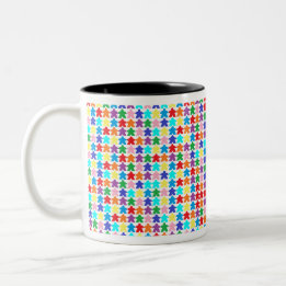 Colourful Meeples Two-Tone Coffee Mug
