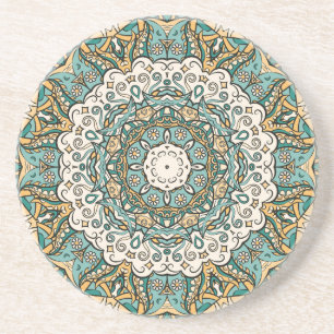 Colourful Mehndi Tile Seamless Tracery Coaster