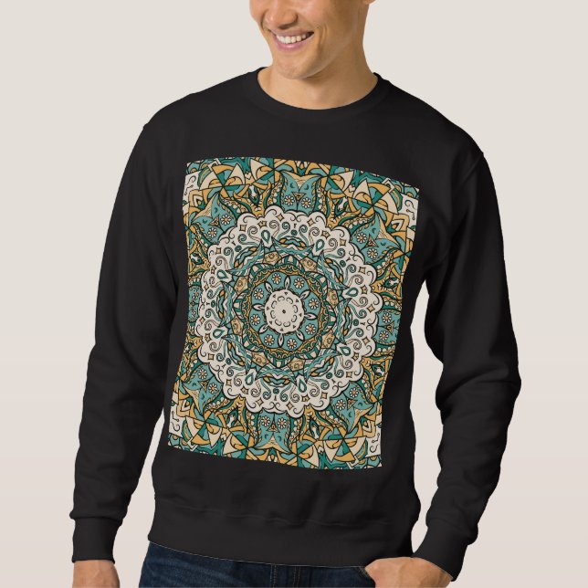 Colourful Mehndi Tile Seamless Tracery Sweatshirt (Front)