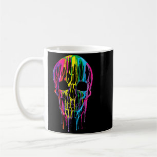 Colourful Melting Skull Halloween Boys Rainbow Coffee Mug