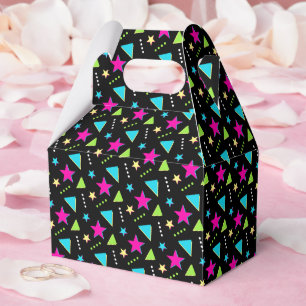 Colourful Memphis Pattern 90s Retro Birthday Party Favour Box
