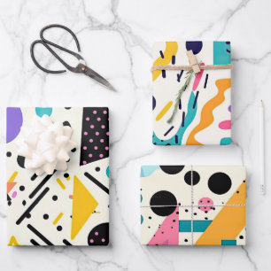 Colourful Memphis Pattern Wrapping Paper Sheet