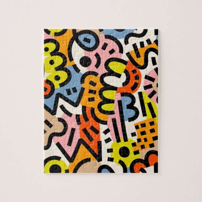 Colourful Memphis seamless pattern VII Jigsaw Puzzle (Vertical)