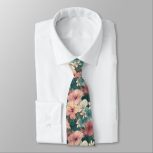 Colourful Mens Fashion Tropical Flower Tie