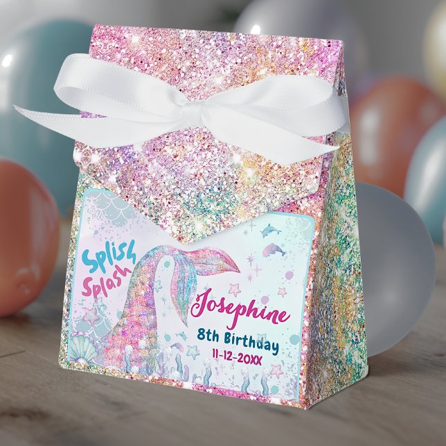 Colourful Mermaid custom birthday custom tent Favour Box (Creator Uploaded)